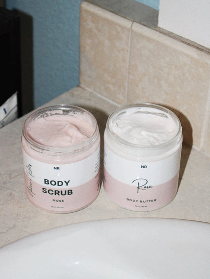 Rose Exfoliate + Hydrate Body Set